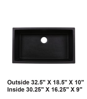 LS-GC78E Undermount Single Bowl Granite Composite Sink Black