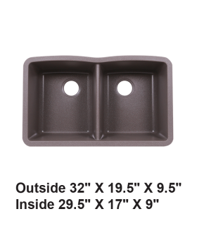 LS-GC88E Under-mount Double Bowl 50/50 Granite Composite Sink Gray